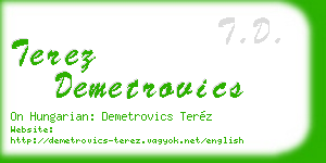 terez demetrovics business card
